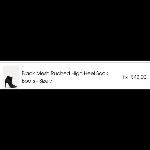 Black Mesh Ruched High Heel Sock Missguided - Picture 4 of 4